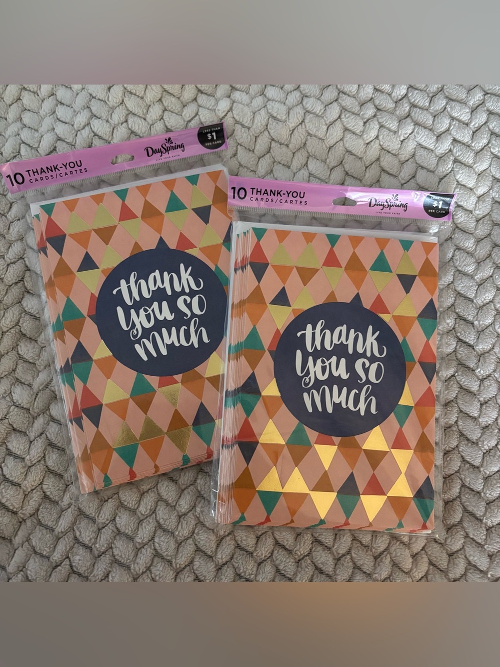 Hallmark Thank You So Much Cards - Gold, Pink, Teal, Navy Religious NEW #20